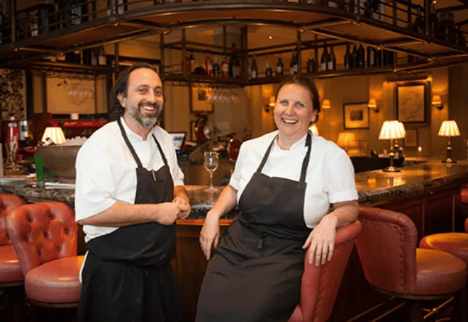Chefs Angela Hartnett and Luke Holder photographed for the campaign